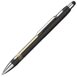 Kugelschreiber Schneider 138703 Epsilon Touch XB, Wechselmine, Druckmechanik, Touchpen, schwarz-gold, dokumentenecht, Schreibfarbe blau