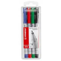 Folienschreiber Stabilo 851/4 OHPen universal 4er-Etui schwarz, blau, grün, rot