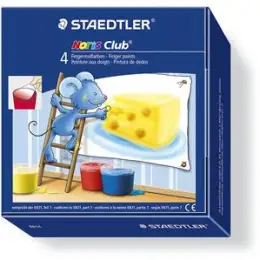 Fingermalfarbe Staedtler 8814D 8814 D Noris Club 8801 4er-Etui gelb, rot, blau, grün