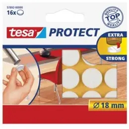 Filzgleiter Tesa 57892-00000-00 Protect 18mm weiß rund extra strong, Pack 20 x 16 Stk