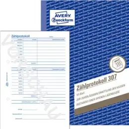 Zählprotokoll Avery Zweckform 307 A5 50Blatt, Pack 10 Stk