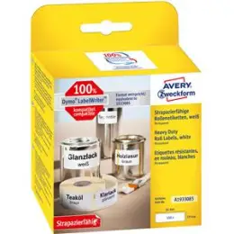 Vielzweck-Etiketten Avery Zweckform A1933085 19 x 64 mm weiß Folie strapazierfähig, Rolle 450 Stk