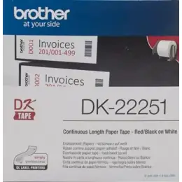 Endlosetiketten Brother DK-22251 Rolle 62 mm x 15,24 m weiß (Druckfarbe rot/schwarz)