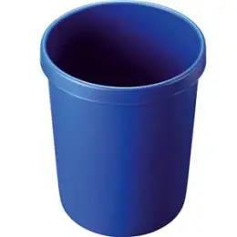 Papierkorb Helit H6106234 45 Liter blau Kunststoff umlaufender Griffrand