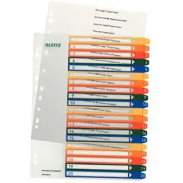 Projekt Register Leitz 1296-00-00 12960000 A4 1-20 PP farbig, PC-beschriftbar