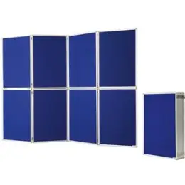 Präsentationswand Magnetoplan 1101016 244x181x2cm Filz blau, 8teilig klappbar mit Tragetasche