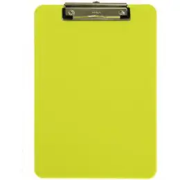 Schreibplatte / Klemmbrett Maul 2340611 MAULneon A4 gelb-transparent Bügelklemme aus Metall