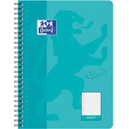 Collegeblock Oxford 400086489 Touch B5 liniert 80 Blatt 90g aqua, Pack 5 Stk