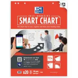 Flipchartblock Oxford 400096276 Smart Chart blanko selbstklebend 60x80cm, Pack 3 Stk