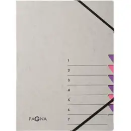 Ordnungsmappe Pagna 44307-10 Easy Grey 7-Fächer lila Pressspan, Pack 5 Stk