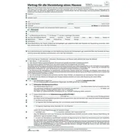 Mietvertrag Haus RNK 545/10 A4, 8Seiten, Pack 10 Stk