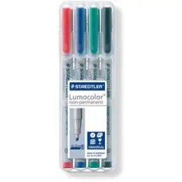 Universalstift Staedtler 312WP4 312 WP4 Lumocolor non-permanent B Strichstärke: B, wasserlöslich 4-Etui Farben rot/blau/grün/schwarz