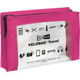 Reißverschlusstasche Veloflex 2705371 Velobag Travel A5 230 x 160 mm, PVC, transparent, pink, Pack 6 Stk