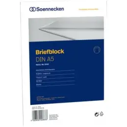 Briefblock Soennecken 111105200 2310 A5 blanko 50Blatt hf Klebebindung 70g