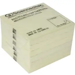 Haftnotiz Soennecken 111116010 5829 75x75mm gelb Recycling Block mit 100 Blatt, Pack 6 Blöcke