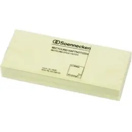 Haftnotiz Soennecken 111116710 5830 50x40mm gelb Recycling Block mit 100 Blatt, Pack 6 Blöcke
