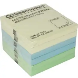 Haftnotiz Soennecken 111116999 5832 75x75mm farbig sortiert Recycling Block mit 100 Blatt, Pack 6 Blöcke