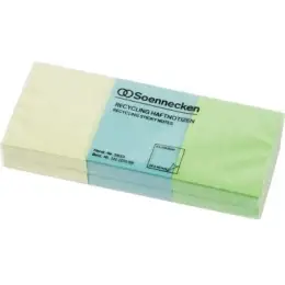 Haftnotiz Soennecken 111117099 5833 50x40mm farbig sortiert Recycling Block mit 100 Blatt, Pack 6 Blöcke