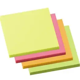 Haftnotiz Soennecken 111117399 5836 76x76mm neonfarben sortiert Block mit 100 Blatt, Pack 4 Blöcke