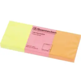 Haftnotiz Soennecken 111118199 5837 50x40mm neonfarben sortiert Block mit 100 Blatt, Pack 3 Blöcke