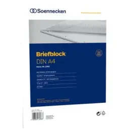 Briefblock Soennecken 111232200 2303 A4 liniert 50Blatt 4fach Lochung Lineatur27 70g