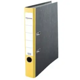 Ordner Soennecken 120089110 3327 A4, 50mm, Pappe/Wolkenmarmor, gelber Rücken