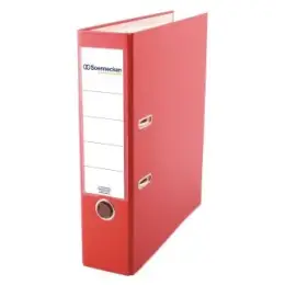 Ordner Soennecken 120089230 3335 A4, 80mm, Pappe/PP-Folie, Wechselfenster, rot