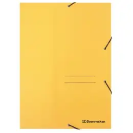 Eckspannermappe Soennecken 125207510 1471 A4 gelb 390g Karton mit 3 Jurisklappen und Gummizug