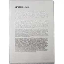 Sichthüllen Soennecken 126069400 1510 A4 farblos 150my PP transparent glatt, Pack 10 Stk