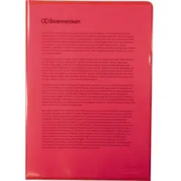 Sichthüllen Soennecken 126069530 1511 A4 rot 120my PP genarbt, Pack 100 Stk
