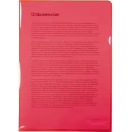 Sichthüllen Soennecken 126070030 1468 A4 rot 150my PP glatt, Pack 50 Stk