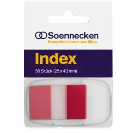 Haftstreifen Soennecken 164509930 5821 Index rot 25x43mm, Spender 50 Stk