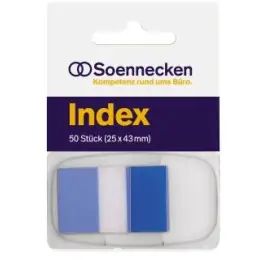 Haftstreifen Soennecken 164509950 5822 Index blau 25x43mm, Spender 50 Stk