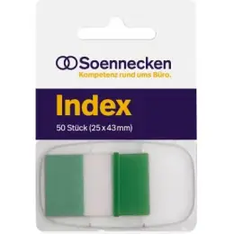 Haftstreifen Soennecken 164509960 5823 Index grün 25x43mm, Spender 50 Stk