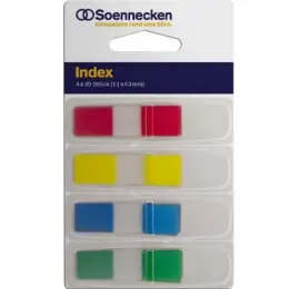 Haftstreifen Soennecken 164510199 5824 Index farbig sortiert 11x43mm je 35x rot/blau/gelb/grün