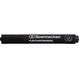 Flipchartmarker Soennecken 155011790 3078 1-3mm, Rundspitze, schwarz