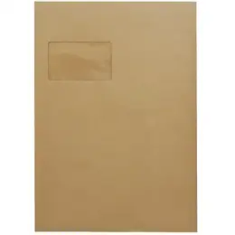 Versandtasche Soennecken 327411570 2057 C4 mit Fenster haftklebend braun 90g Fenster hoch, Pack 250 Stk