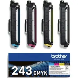 Farbtonerkassette Brother TN243CMYK 243 Multipack, je 1 x schwarz, cyan, magenta, gelb je 1.000 Seiten