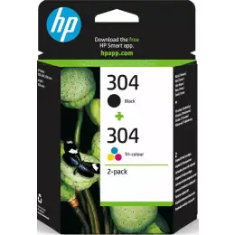 Tintenpatrone HP 3JB05AE 304 Multipack, je 1 x schwarz + farbig