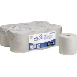 Rollenhandtücher Kimberly-Clark 6626 Scott Control weiß 1-lagig Extra Strong 19,8cmx300m, Pack 6 Rollen
