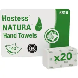 Papierhandtücher Kimberly-Clark 6810 Hostess Natura weiß 2-lagig C-Falz 25x33cm, Pack 2800 Stk