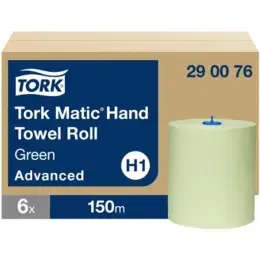 Rollenhandtücher Tork 290076 H1 Matic Advanced 150m 2-lagig grün, Pack 6 Rollen