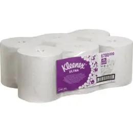 Rollenhandtücher Kimberly-Clark 6780 Kleenex Ultra weiß 2-lagig 19,8cmx150m, Pack 6 Rollen