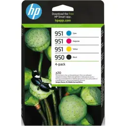 Tintenpatrone HP 6ZC65AE 950/951 Multipack, je 1 x schwarz, cyan, magenta, gelb, 3x700+1x1000 Seiten