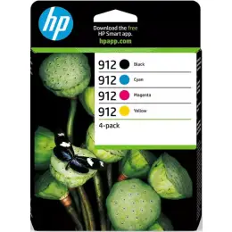 Tintenpatrone HP 6ZC74AE 912 Multipack, je 1 x schwarz, cyan, magenta, gelb, 3x315+1x300 Seiten