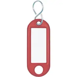 Schlüsselanhänger Wedo 262803402 262 803402 rot mit Schild mit S-Haken, Pack 100 Stk
