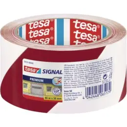 Markierungsklebeband Tesa 58131-00000-00 Signal Premium 50mm x 66m, Kunststoff (PVC), rot/weiß bedruckt